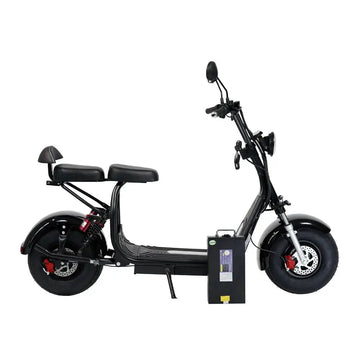 Automotive Parts & Accessories - Car Care & Vehicle Upgrades electric scooter with dual seat, black frame, front and rear disc brakes