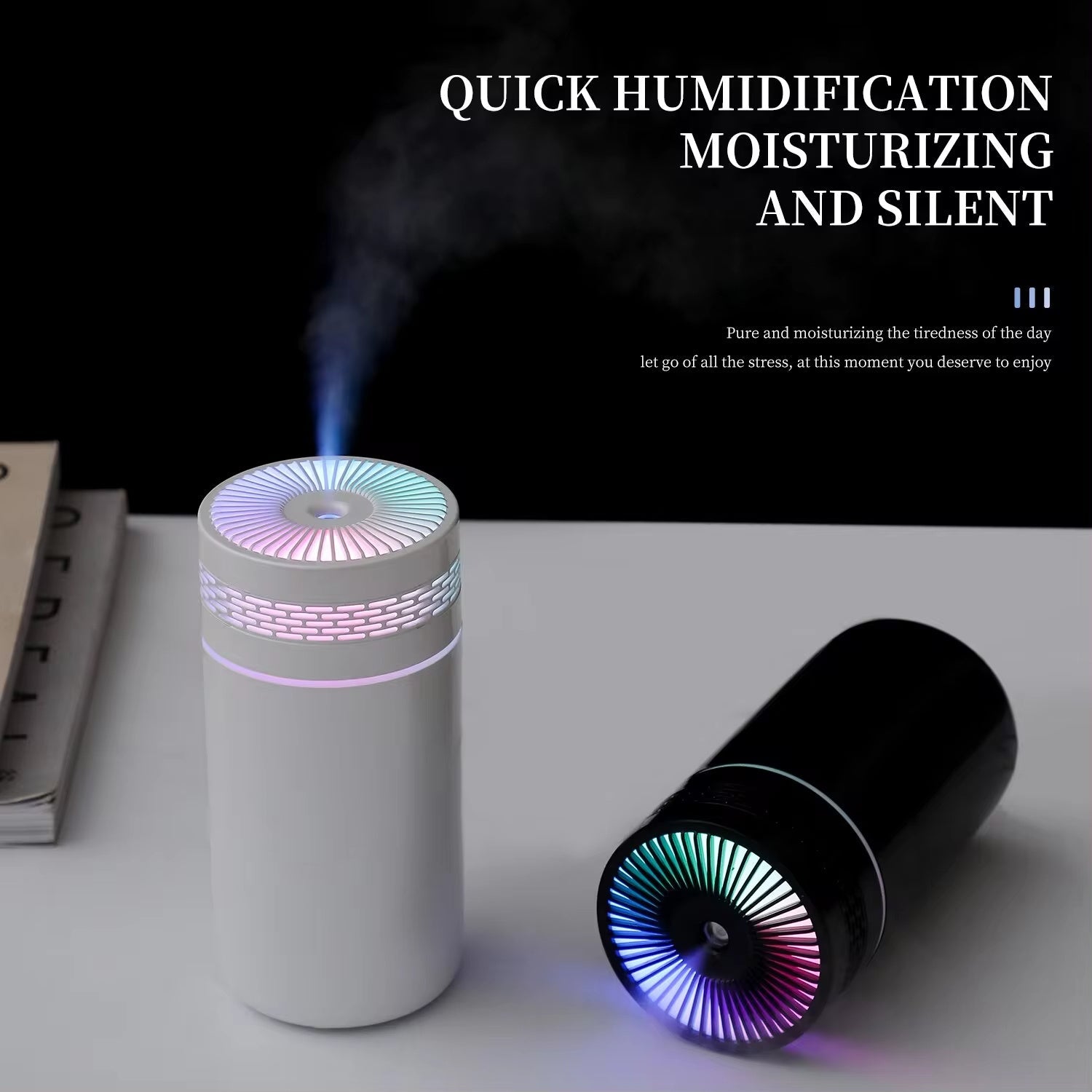 250ML Car Air Humidifier Portable Mini Spray Mist Humidifier With LED Light USB Powered Essential Oil Difffor Bedroom And Travel null