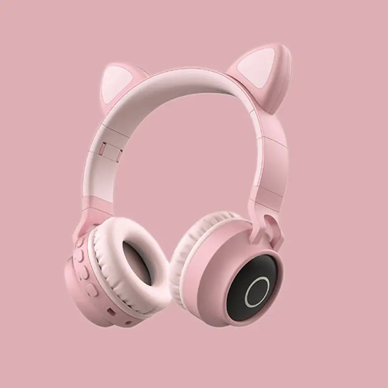 LED Light Cat Ear Headphones Wireless Bluetooth 5.0 Headset Portable Foldable Kids Headphone With Microphone Best Gift null