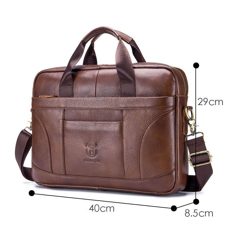 Full-grain Leather Large-capacity Men's Briefcase