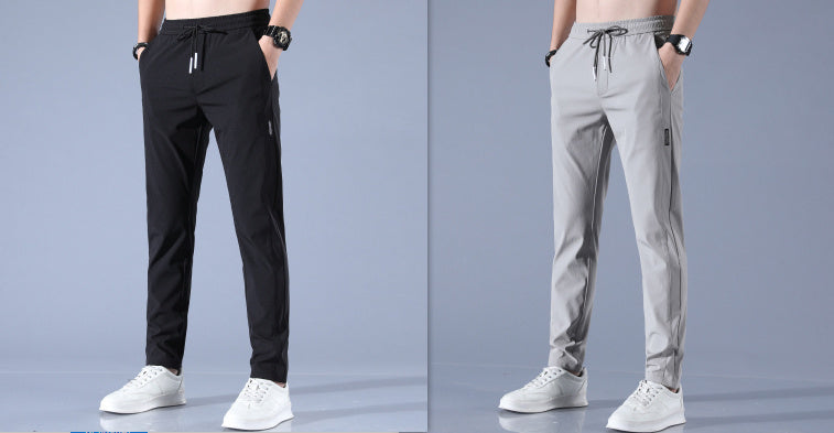 Summer Ice Silk Men's Stretch Breathable Straight Sports Trousers null