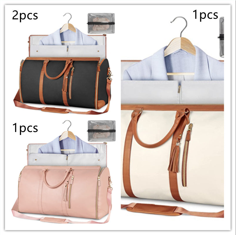 Large Capacity Travel Duffle Bag Women's Handbag Folding Suit Bag Waterproof Clothes Totes null