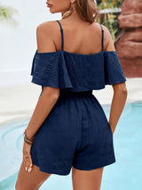 Elegant Solid Color Off-the-shoulder Jumpsuit