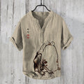 Printed Men's Casual Loose-fit Retro Short-sleeve