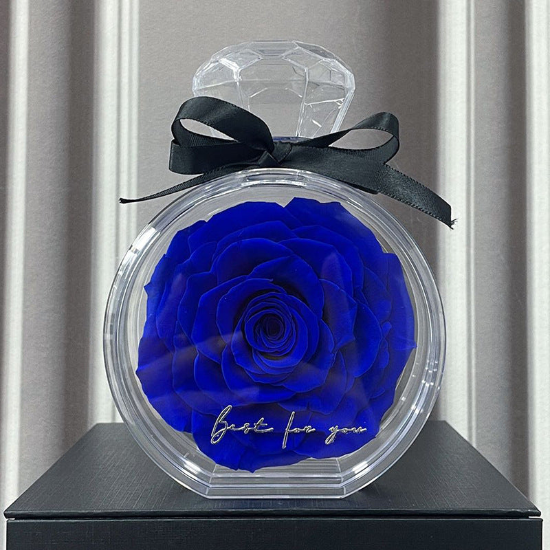 Natural Eternal Flower Ornaments Transparent Cover Dried Rose Gift Box For Christmas New Year Valentine's Day Home Decor null