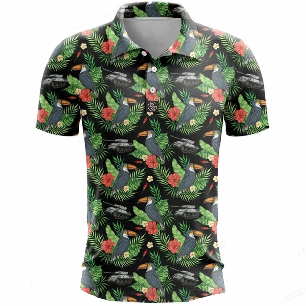 Polo Shirt Men's Quick-dry Army Golf Polo Shirt