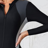 Long-sleeve Swimsuit That Flatters Curvy Figures And Provides Modest Coverage