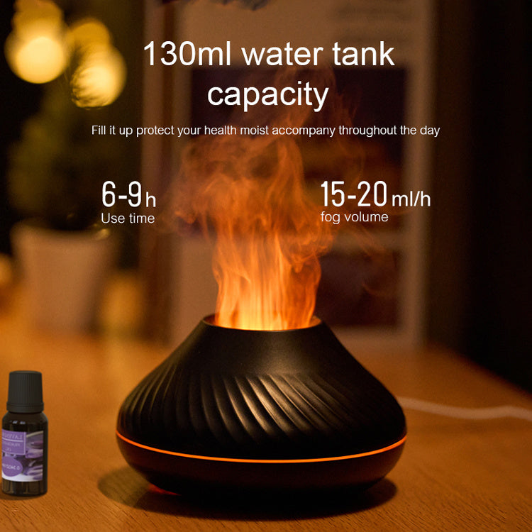 Newest RGB Flame Aroma Diffuser 130Ml 3d Colorful Flame Humidifier Fire Volcano Diffuser Flame null