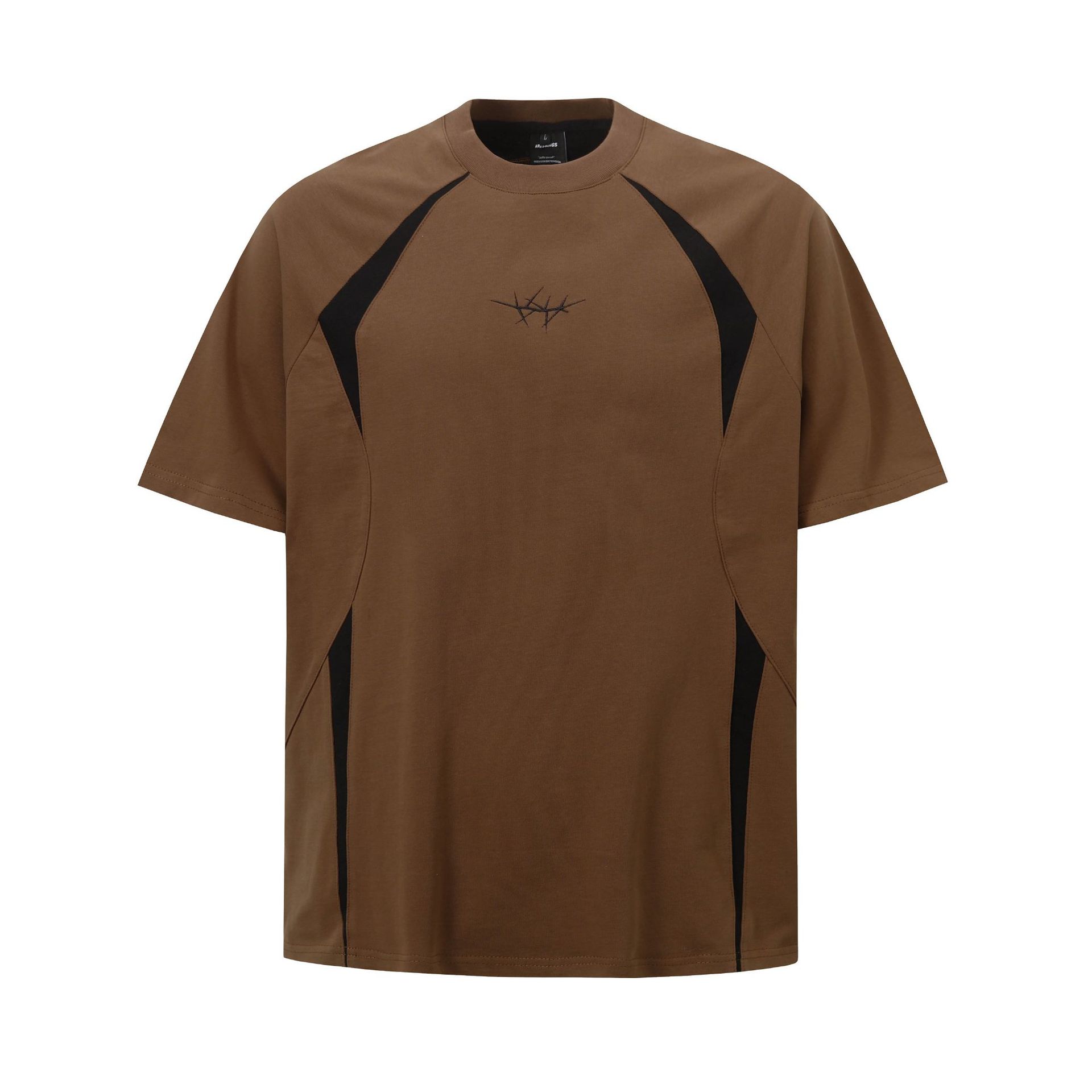 American Raglan Sleeve Retro Contrast Color Half Sleeve T-shirt