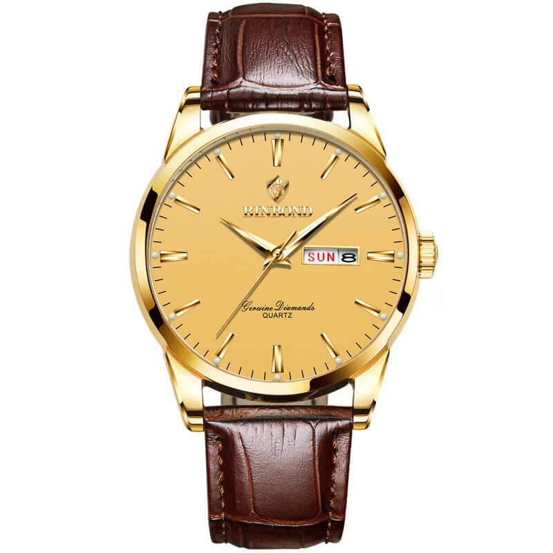 Double Calendar Waterproof Quartz Watch Men