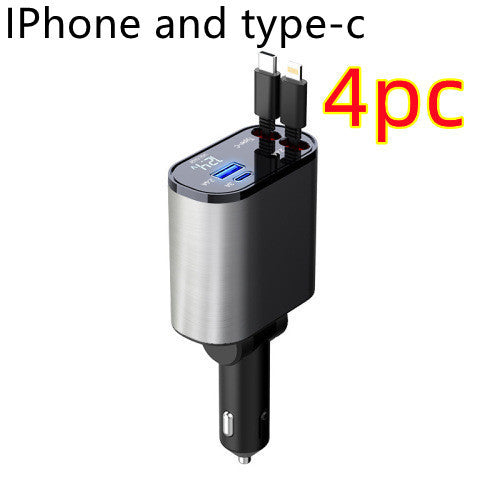 Metal Car Charger 100W Super Fast Charging Car Cigarette Lighter USB And TYPE-C Adapter null