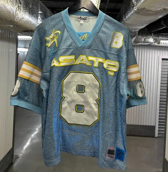 Loose V-neck Sports Fluorescent Sweatshirt T-shirt For Men And Women