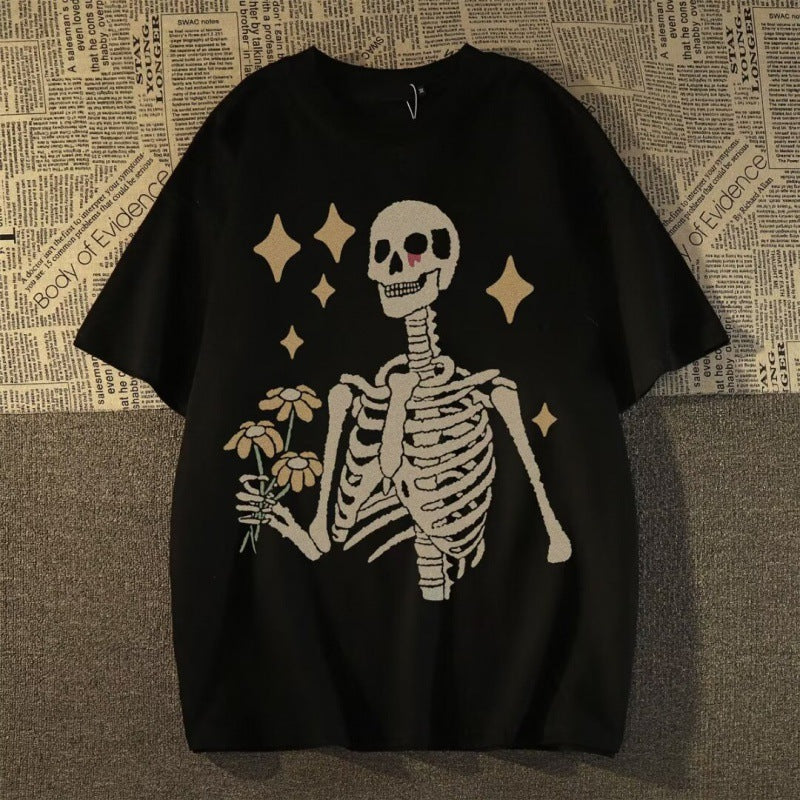 Loose Heavy Cotton Printed Western Style Top