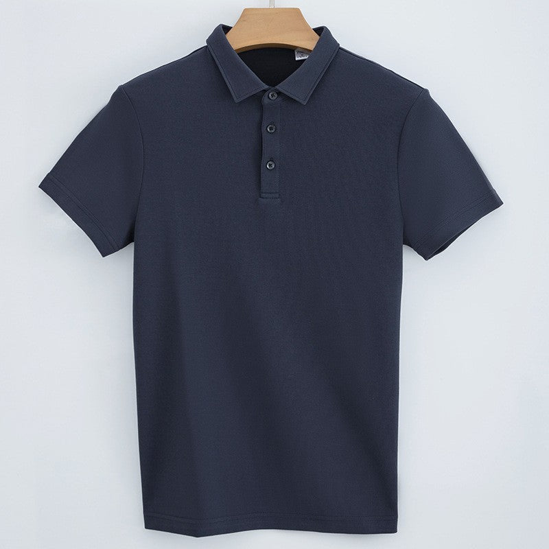 230g Double-sided Cotton Polo Shirt Men's T-shirt Short Sleeve Air Layer