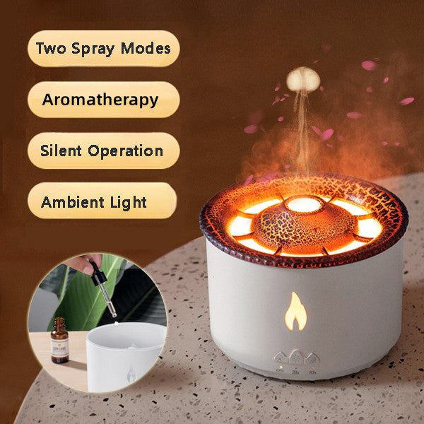 New Creative Ultrasonic Essential Oil Humidifier Volcano Aromatherapy Machine Spray Jellyfish Air Flame Humidifier Diffuser null