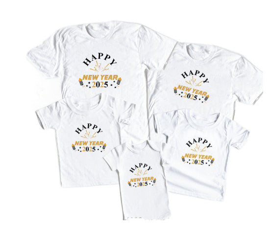 Christmas Happy Round Neck Short Sleeve T-shirt