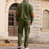 Corduroy Sweatshirt And Sweatpants Stand Collar Access Control Pullover