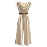European And American Elegant Style Satin Jumpsuit