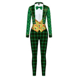 St. Patrick's Day Green Bow Digital Print Performance Dress