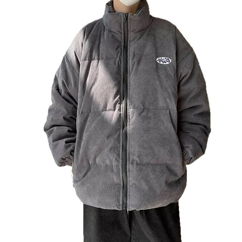 Retro-style Thickened Loose-fit Men's Coat With A Stand-up Collar