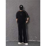 Summer New Color-blocking Trim Design Sporty Casual Two-piece Set