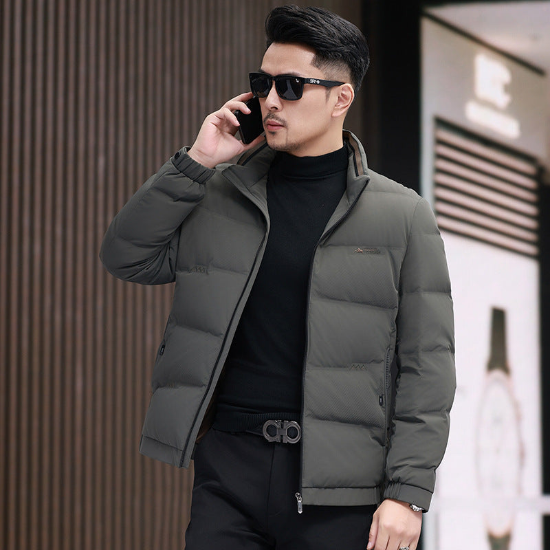 White Duck Down Business Casual Thickening Warm-keeping And Cold-proof Stand Collar Coat