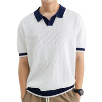 Polo Shirt Men's Ice Silk Led High-end Short-sleeved T-shirt Summer