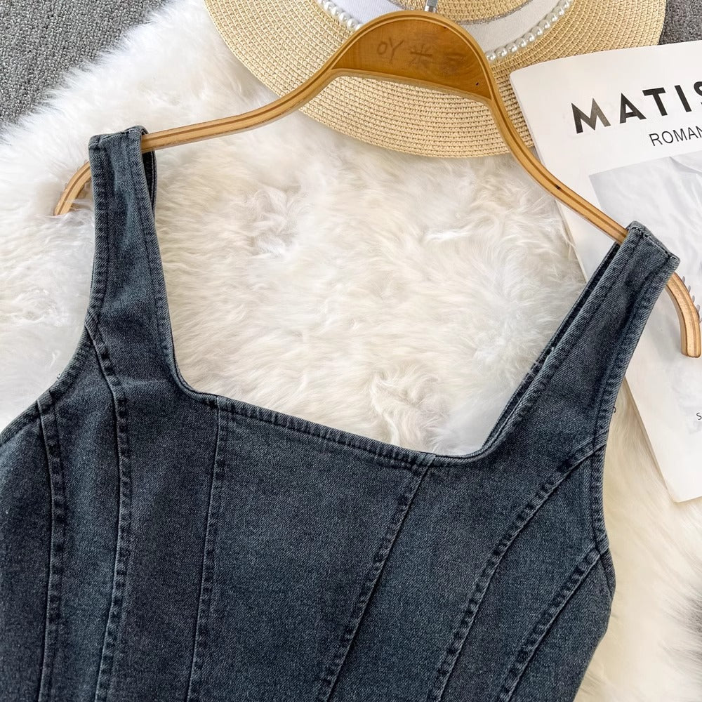 Slim-fit Denim Vest For Women