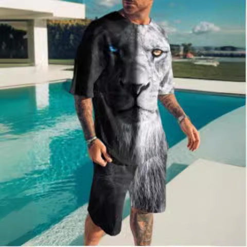 Short-sleeved Shorts Two-piece Sports And Leisure Men's Suit