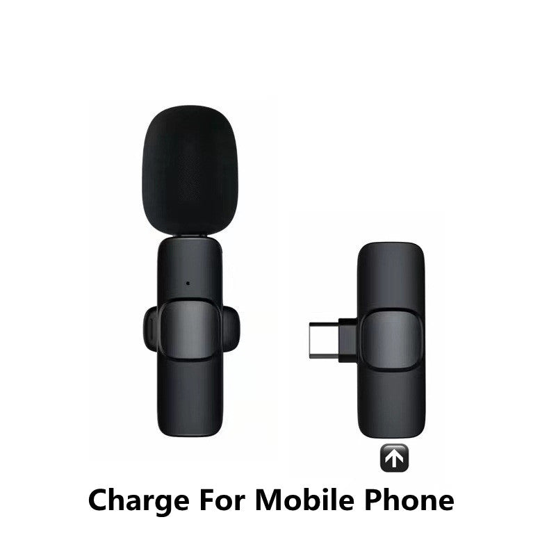 Wireless Lavalier Microphone Portable Audio Video Recording Mini Mic For I Phone Android Long Battery Life Live Broadcast Gaming null