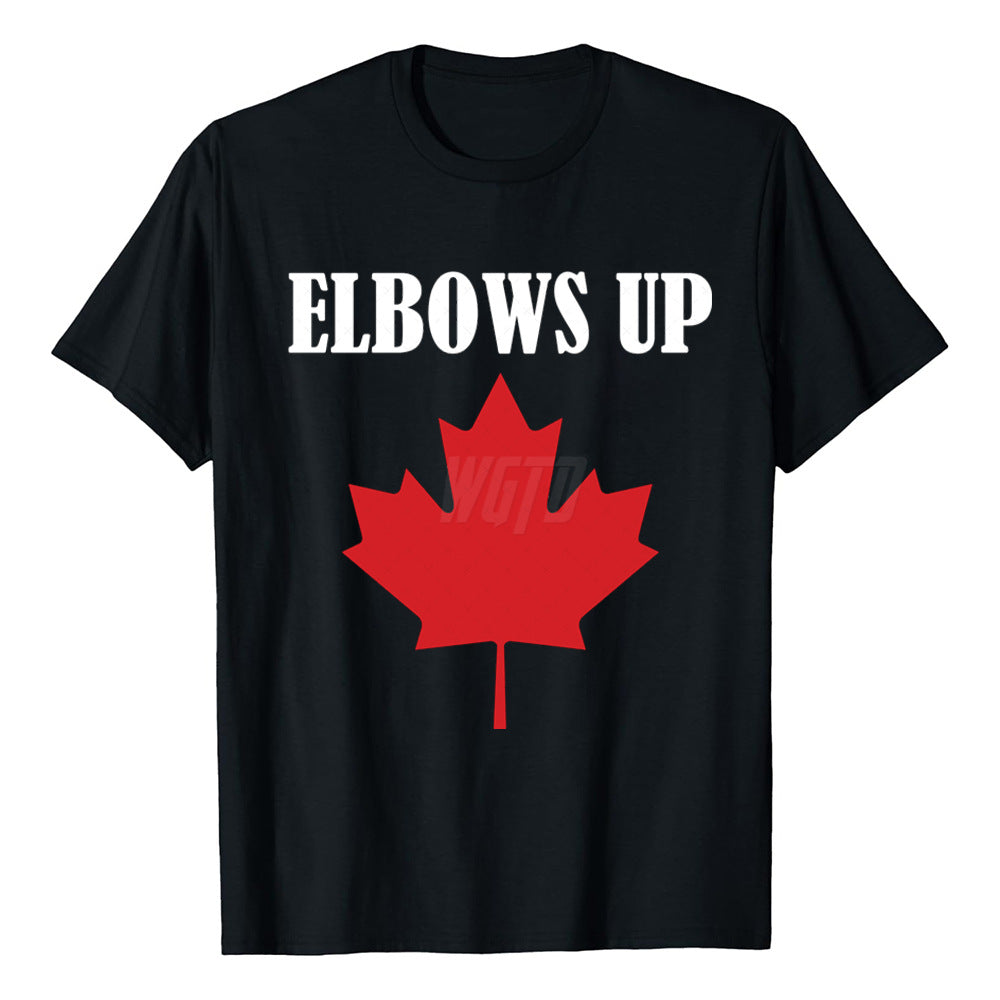 Elbowa Up Canada Printed Loose Short Sleeve Sports Breathable
