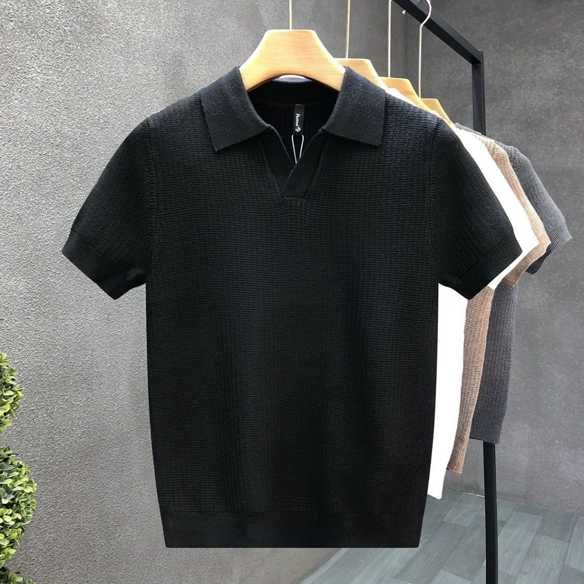 Fashion Summer Thin Knitted Polo Shirt For Men