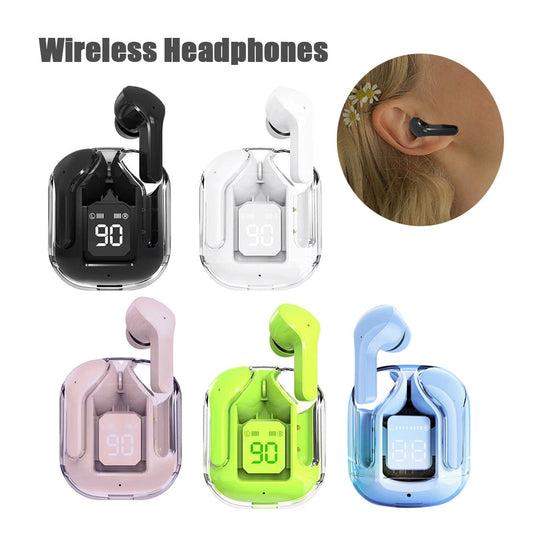 New Mini Transparent Wireless Bluetooth Headset Digital Display ENC Noise Reduction True Wireless Sports Music null