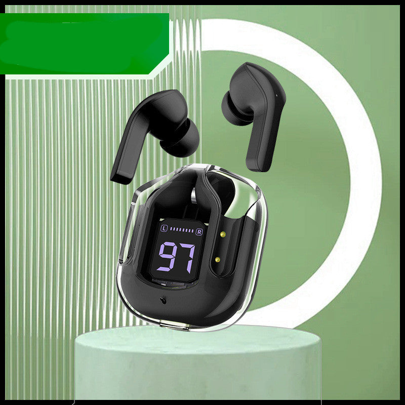 New Mini Transparent Wireless Bluetooth Headset Digital Display ENC Noise Reduction True Wireless Sports Music null