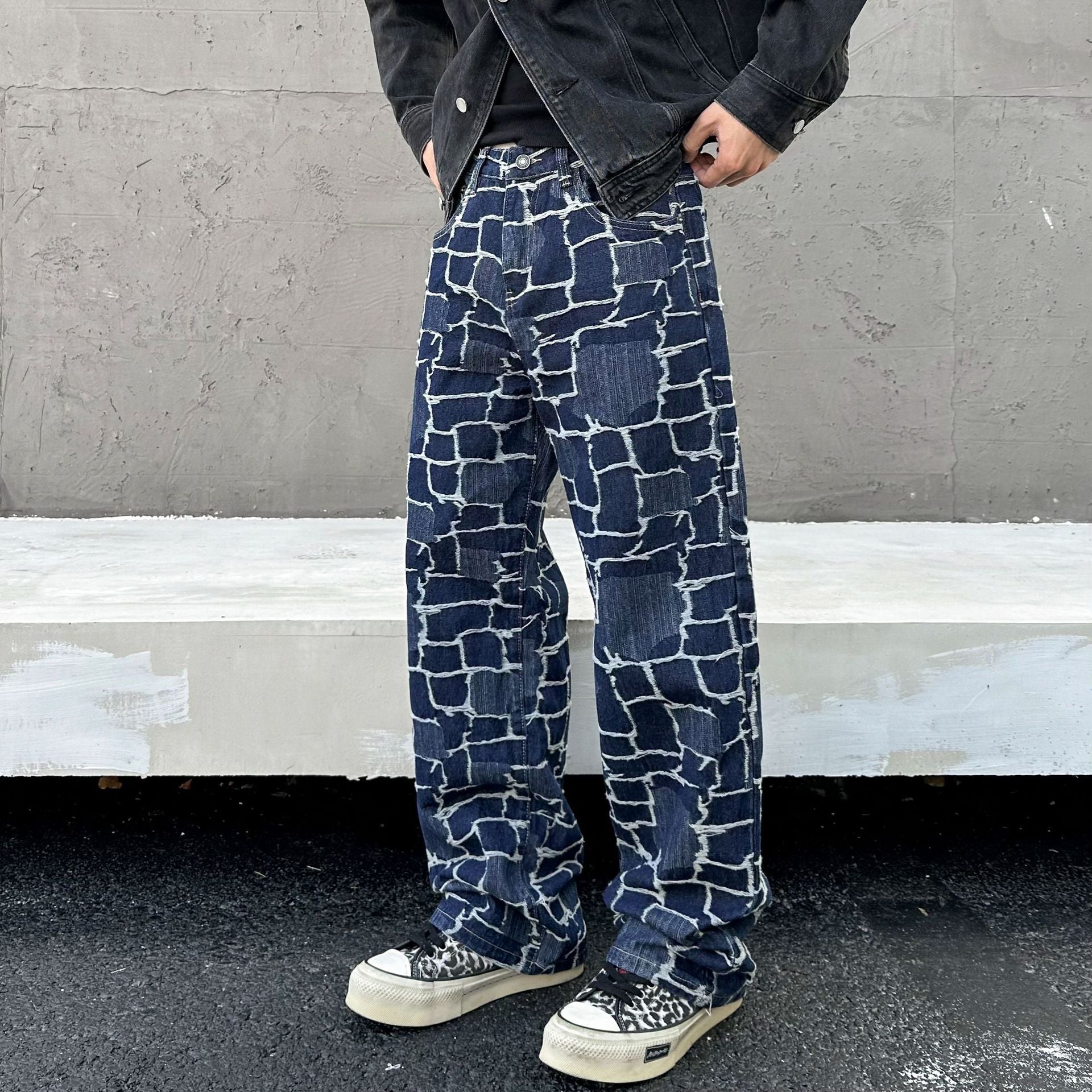 Loose Wide Leg Straight Jeans Men's And Women's Casual Design Sense