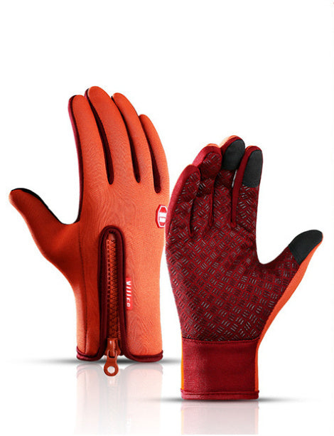 Winter Gloves Touch Screen Riding Motorcycle Sliding Waterproof Sports Gloves With Fleece null