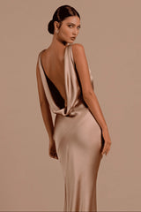 Mermaid Bridesmaid Dresses For Wedding Deep V Neck Satin Prom Dress Long Formal Evening Gowns For Women