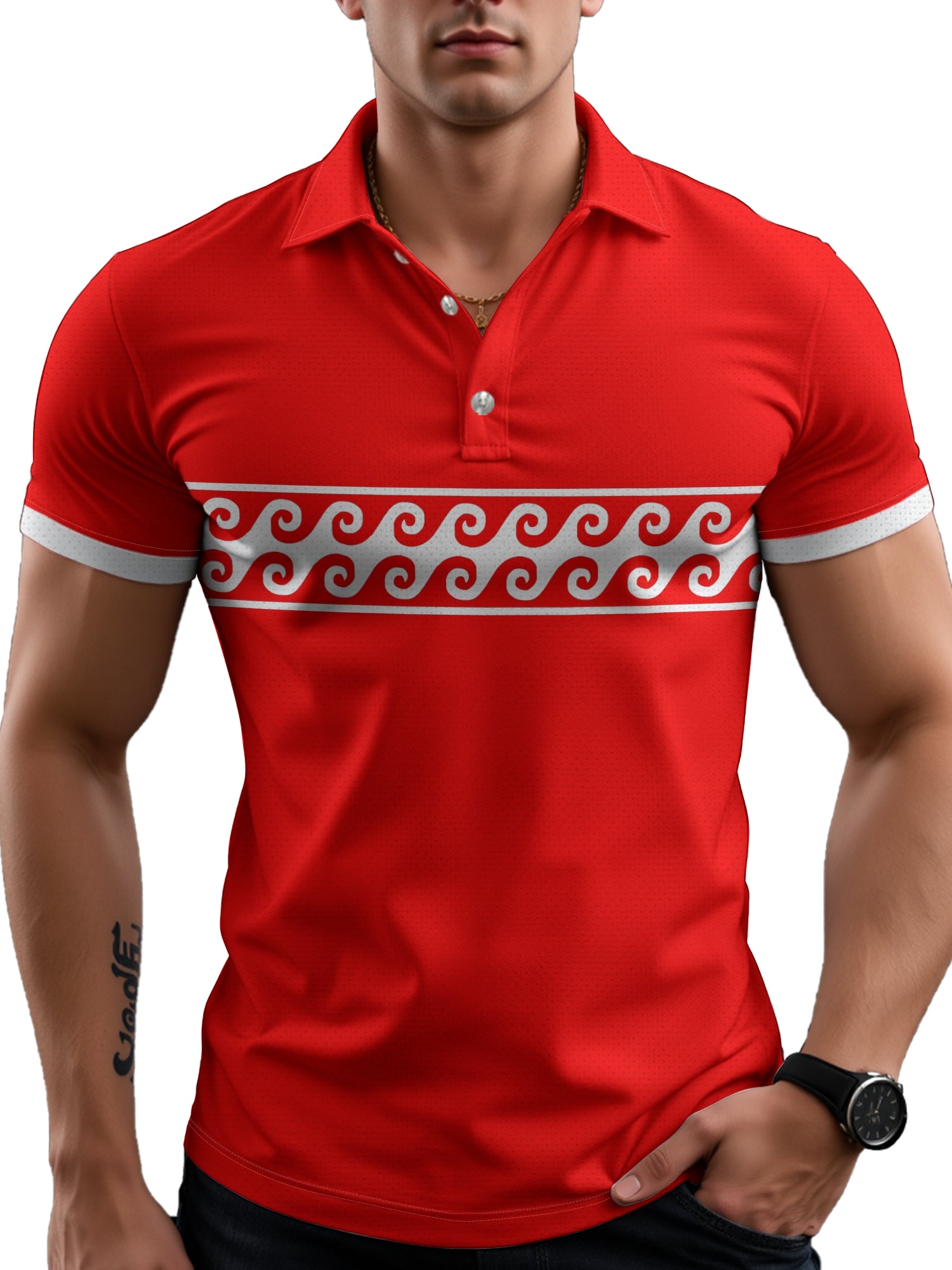 Polo Shirt Button Men's Casual Short-sleeved T-shirt
