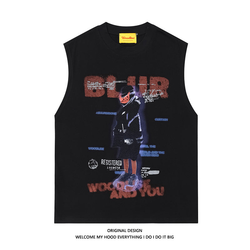 Men's Retro Illusory Dark Figure Printed Vest Top