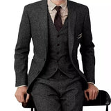 Men's Suit Three-piece Suit Fashion Woolen Suit