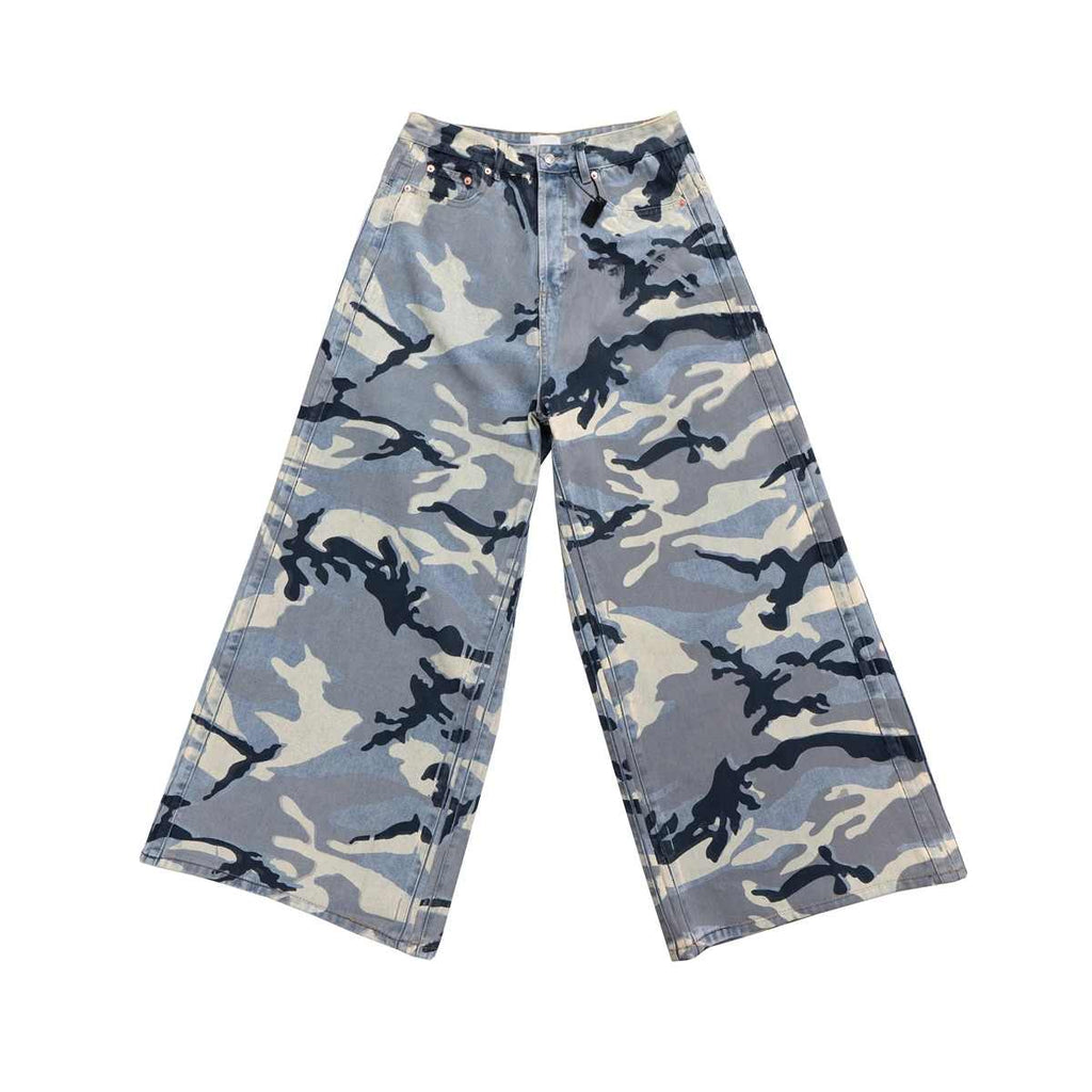 Snow Camouflage Blue Men's And Women's Jeans