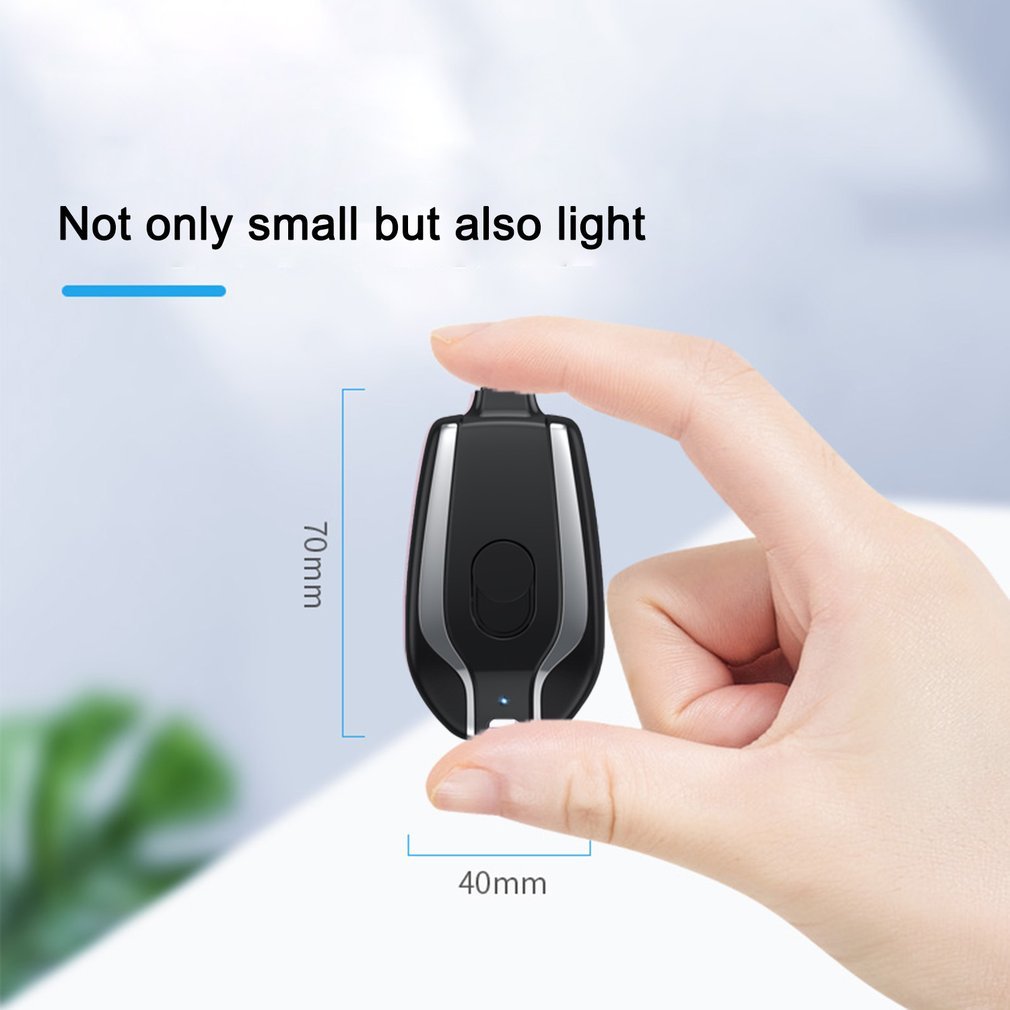 1500mAh Mini Power Emergency Pod Keychain Charger With Type-C Ultra-Compact Mini Battery Pack Fast Charging Backup Power Bank null