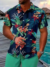 3D Digital Printing Shirt Short Sleeve Shorts Suit