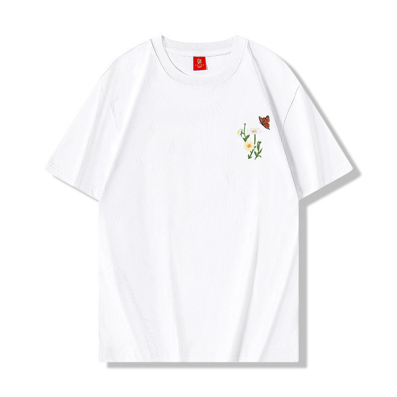 New National Fashion Short-sleeved T-shirt Butterfly Light Changing Chinese Style