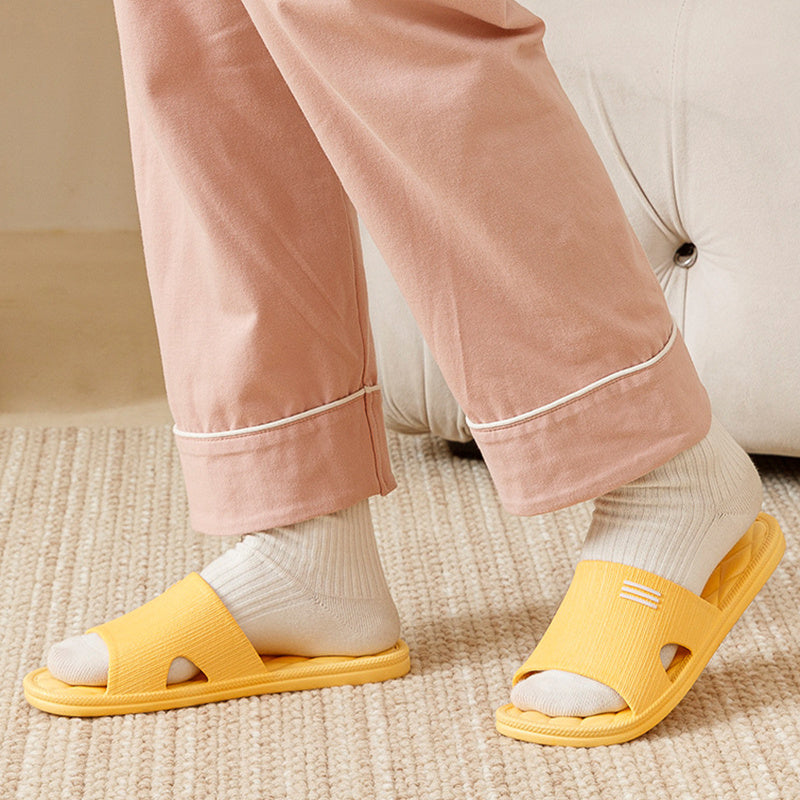 New Lozenge Texture Design Home Slippers Women Men Summer Indoor Solid Color Anti-Slip Floor Bathroom Shoes For Couple null