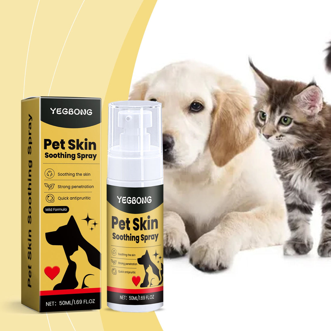 Spray de Soin pour Peau d'Animal de Compagnie Soulagement Doux