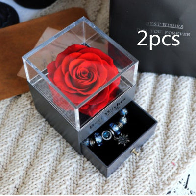 Eternal Flower Rose Jewelry Box for Birthday Presents Valentines Day Wedding Gift null