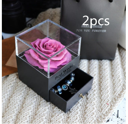 Eternal Flower Rose Jewelry Box for Birthday Presents Valentines Day Wedding Gift null