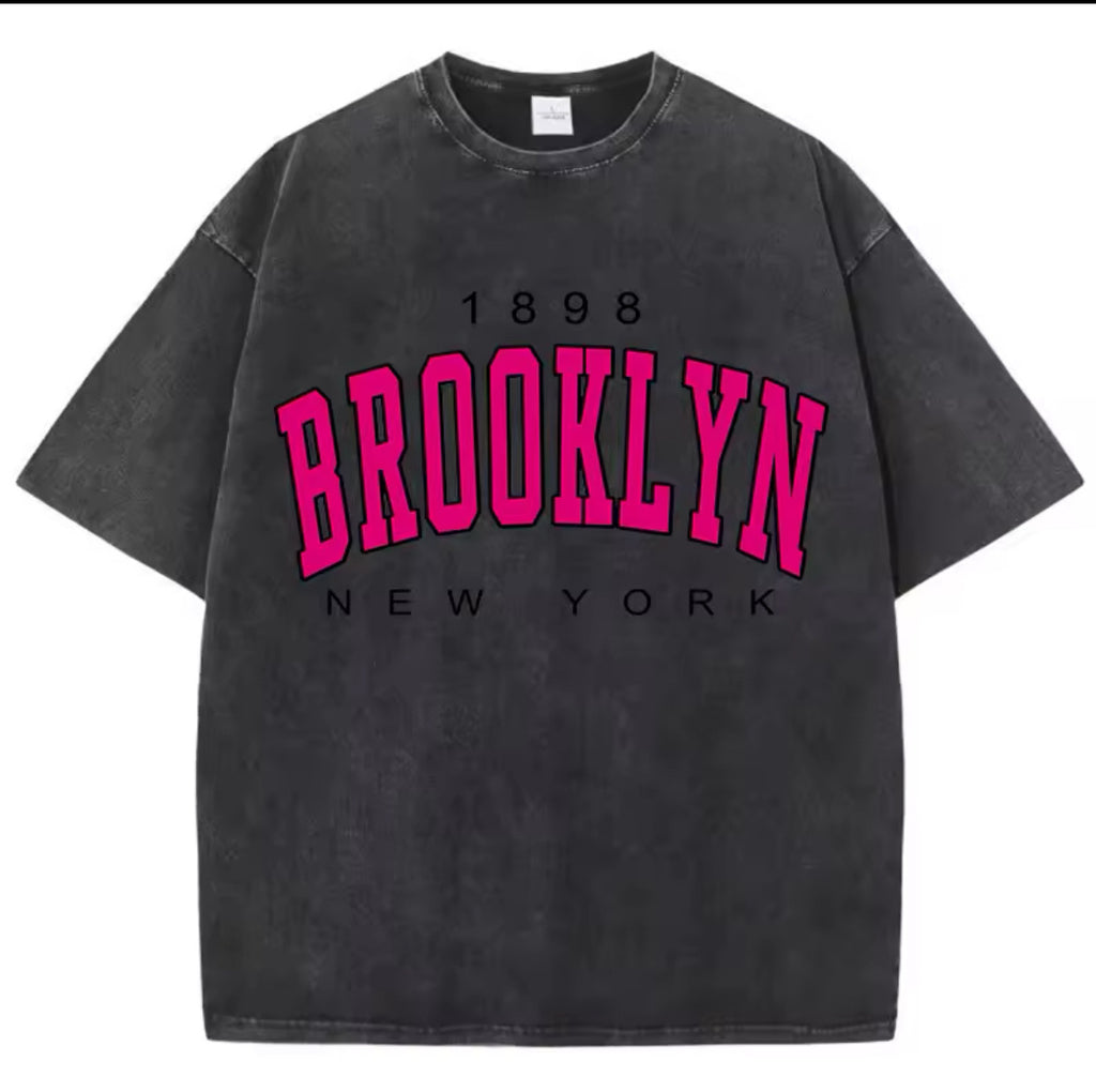 Cotton Distressed Short-sleeved T-shirt Batik Washed