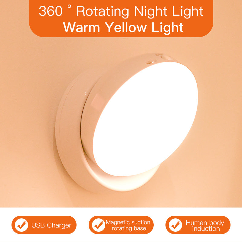 Rotating Human Body Sensor Light Corridor Garage Light Wardrobe Light Motion Sensor Night Light null